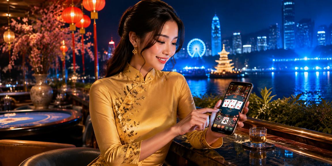Người chơi thưởng thức trò chơi bài truyền thống tại Hà Nội với trang phục áo dài